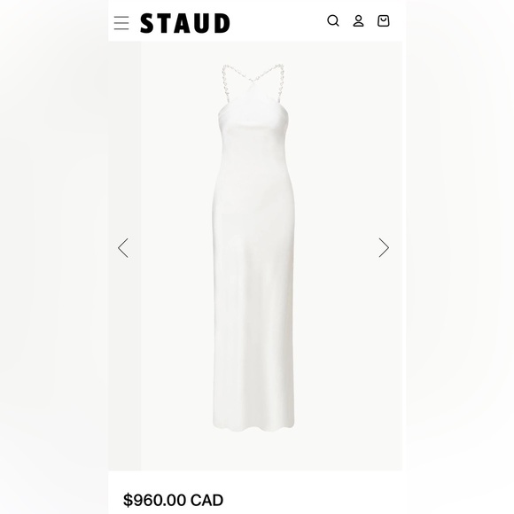 STAUD — Cadence Dress Pearl - Picture 3 of 15